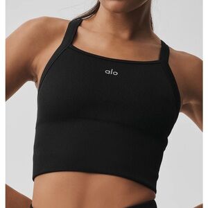 ALO Yoga Black High-Neck Sports Bra